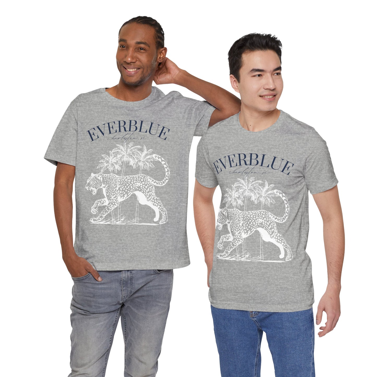 Vintage Cheetah & Palms Tee – Everblue Charleston Edition