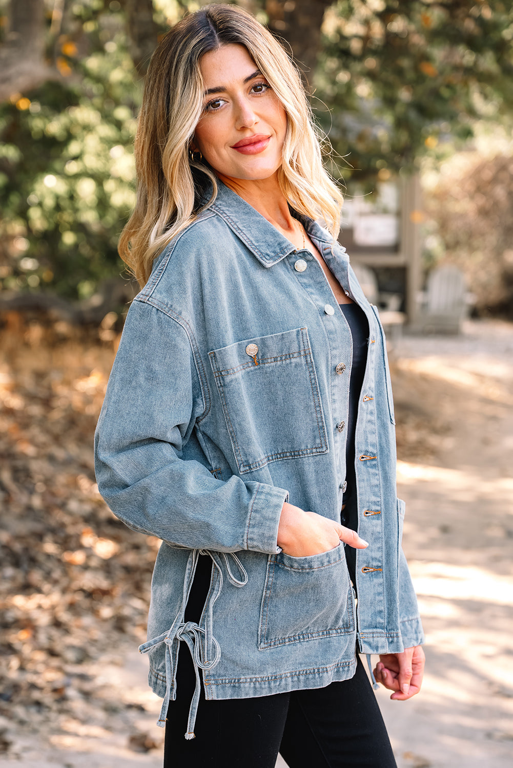 Beau Blue Oversized Denim Jacket – Charleston Coastal Casual
