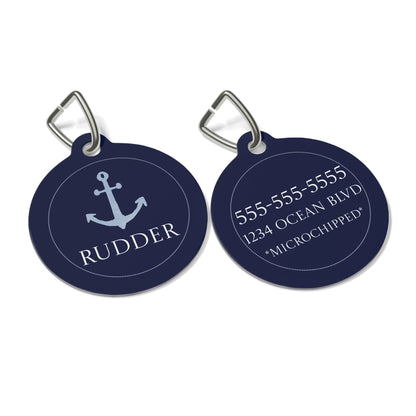 Preppy Coastal Pet Tag – Personalized Pet ID