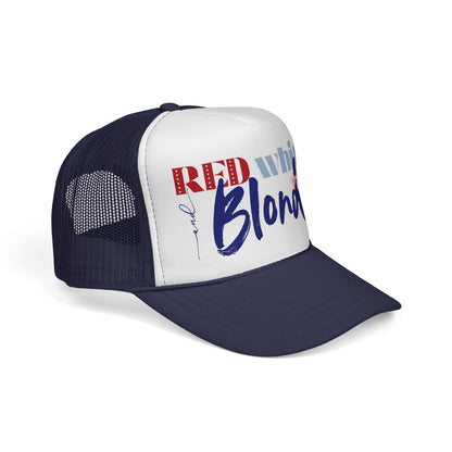 Red, White, and Blonde Foam 4th of July Trucker Hat