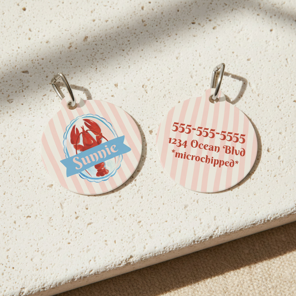Preppy Lobster Pet Tag – Personalized Pet ID