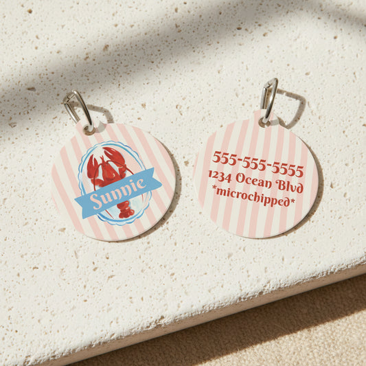 Preppy Lobster Pet Tag – Personalized Pet ID