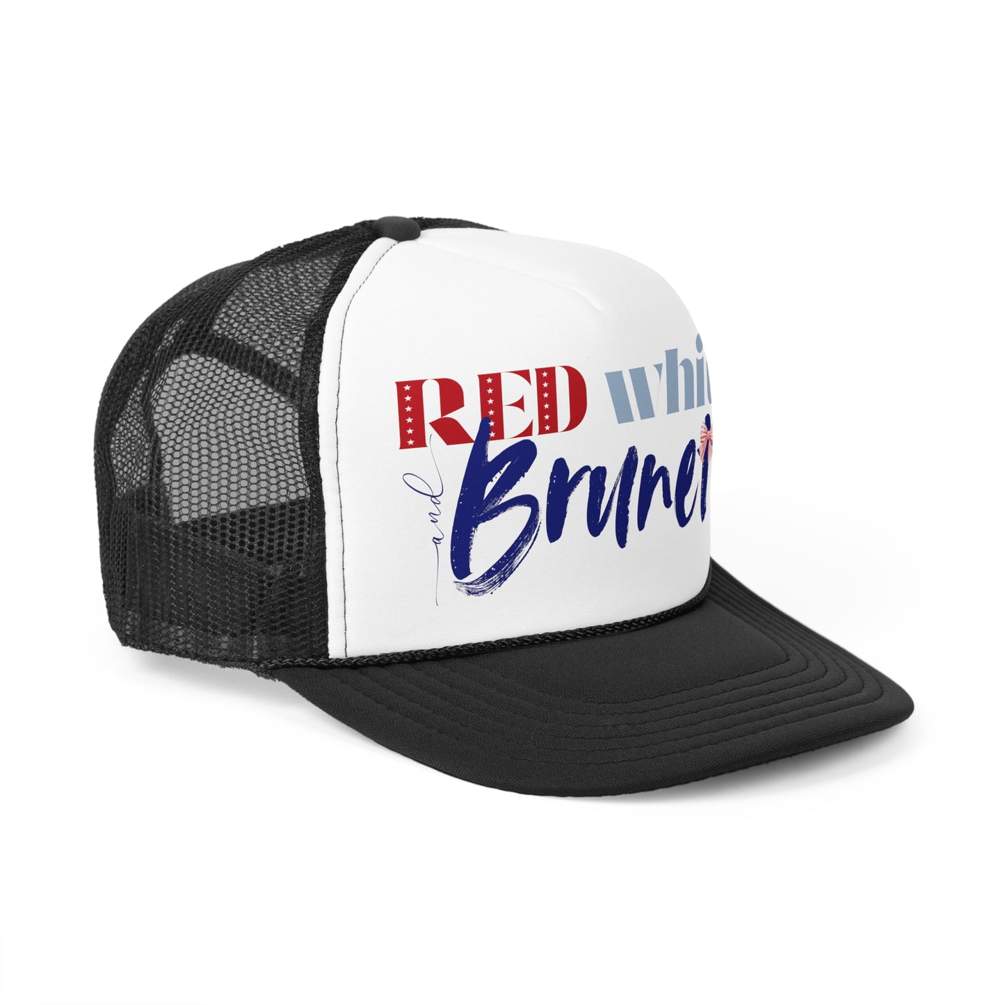 Red, White, and Brunette Foam 4th of July Trucker Hat