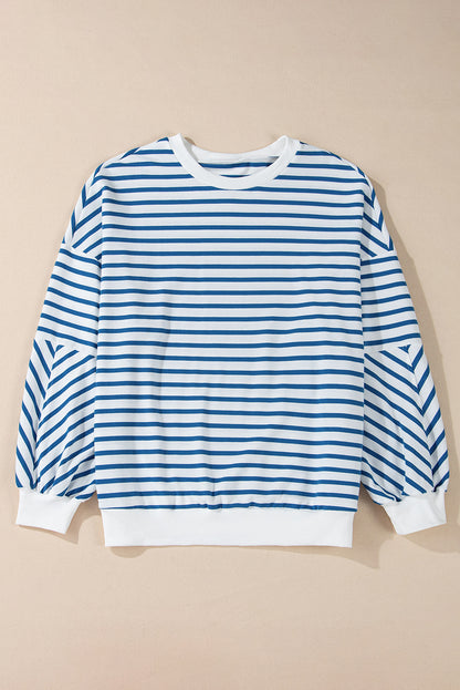 Stripe Colorblock Crewneck