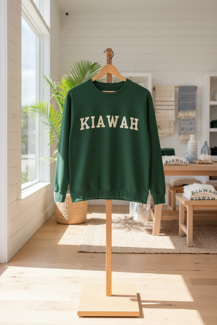 Coastal Collegiate Comfort: The Softstyle Kiawah Crewneck