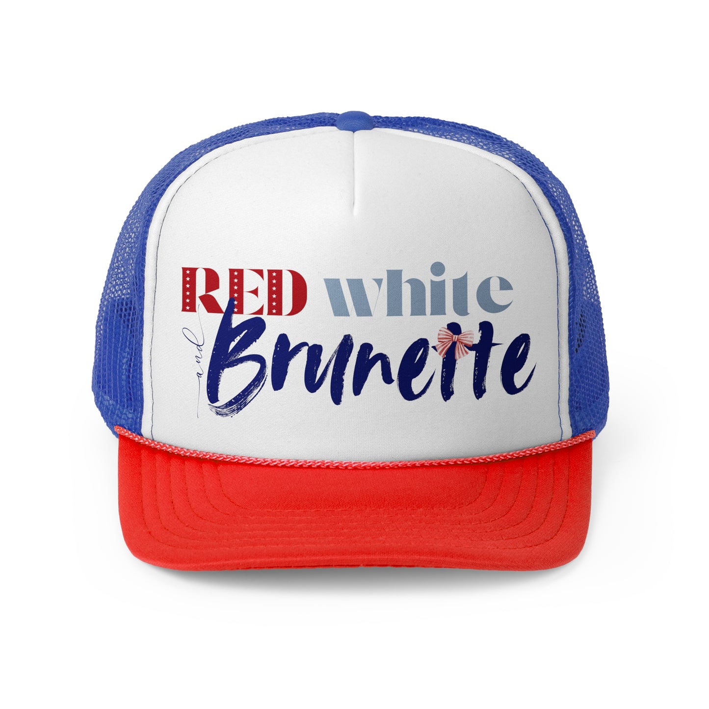 Red, White, and Brunette Foam 4th of July Trucker Hat