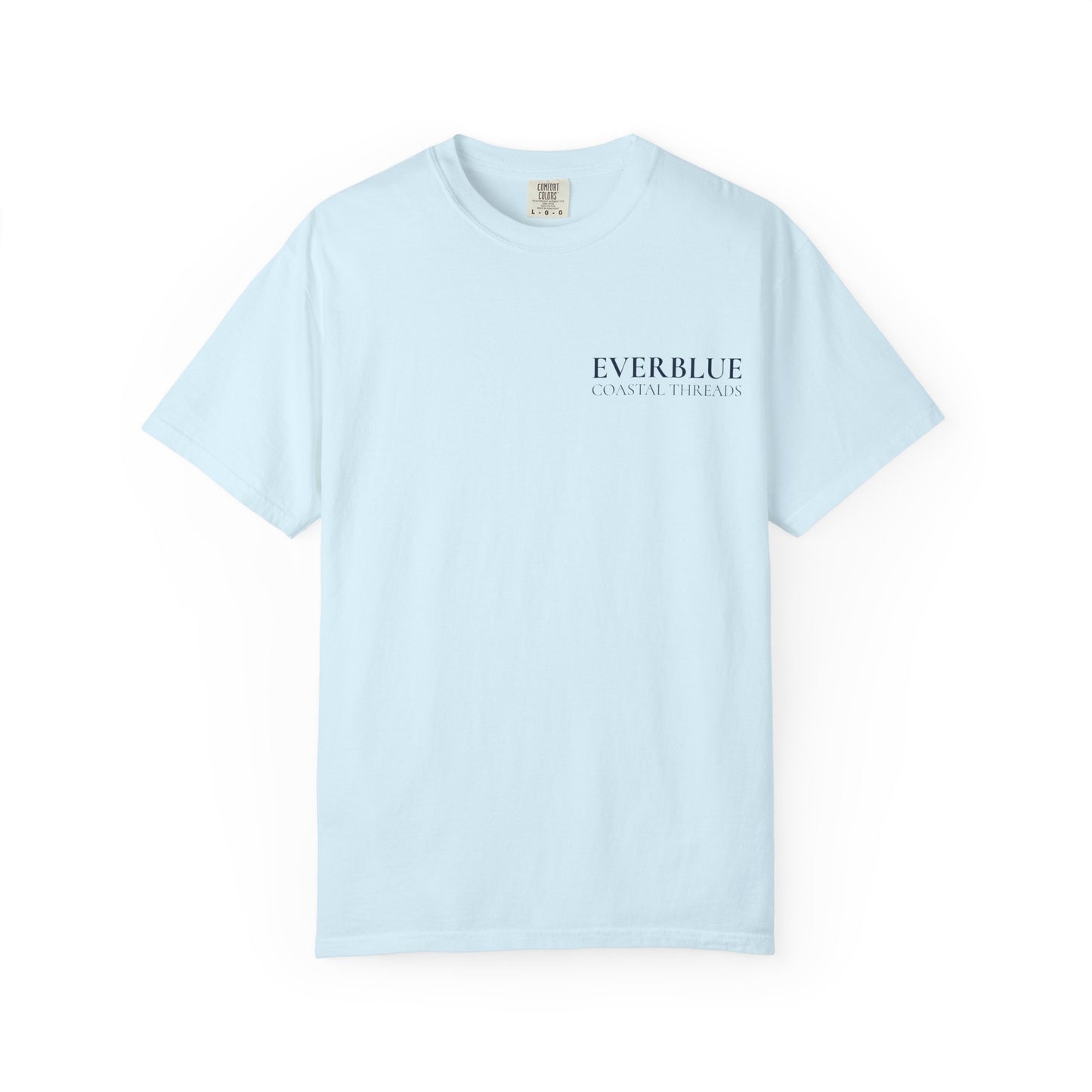 Minimal 'Everblue' Logo T-Shirt — Soft Garment-Dyed White Tee