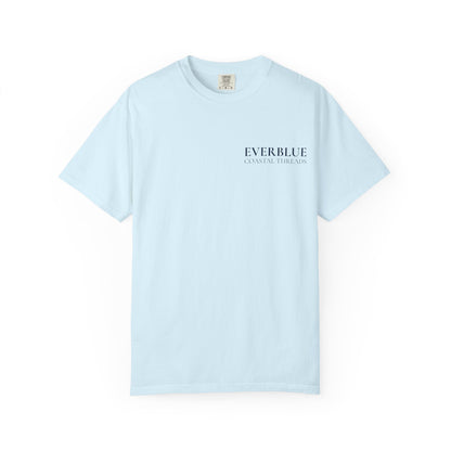 Minimal 'Everblue' Logo T-Shirt — Soft Garment-Dyed White Tee