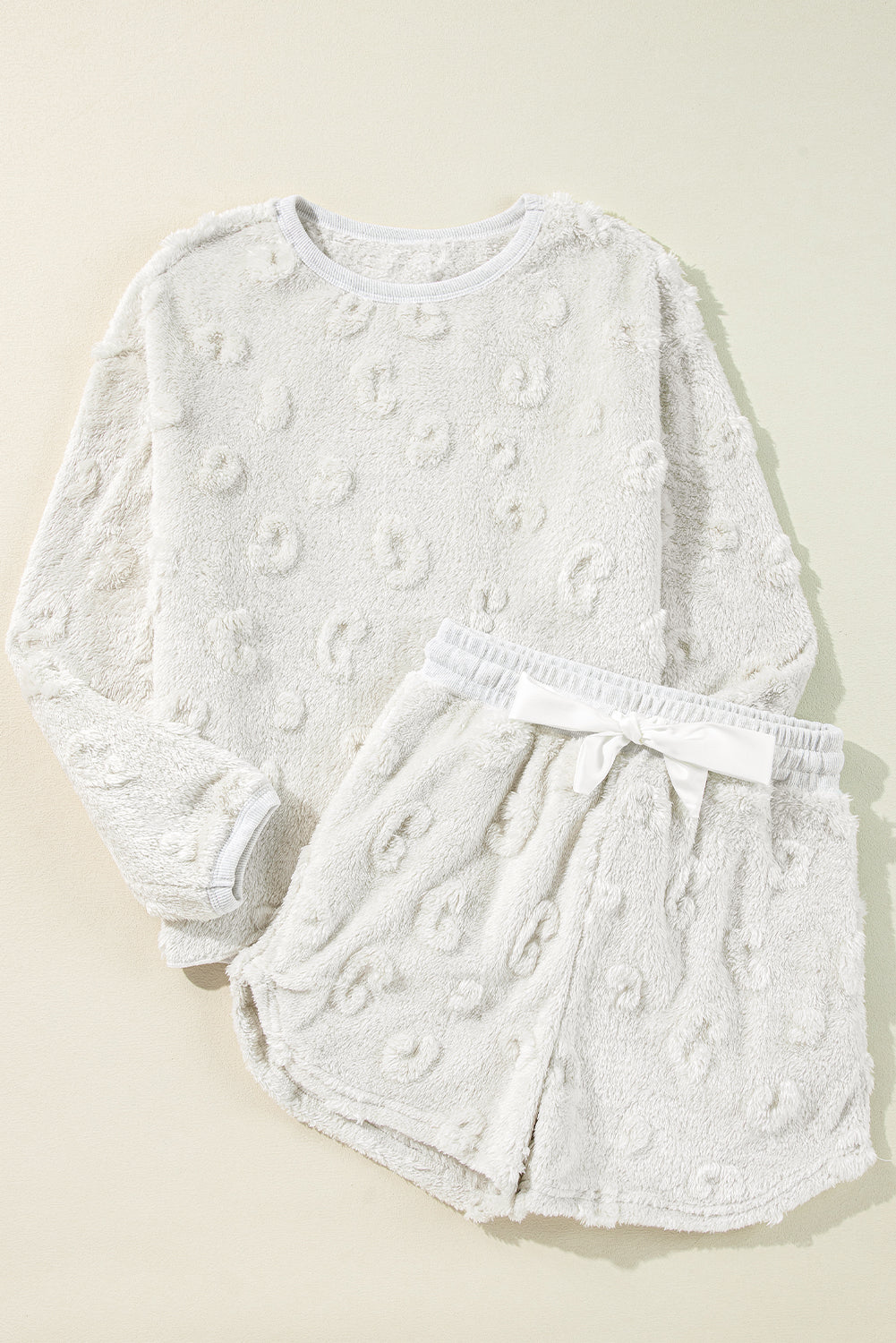 Light Pink Leopard Fleece Loungewear Set – Cozy Holiday Nights