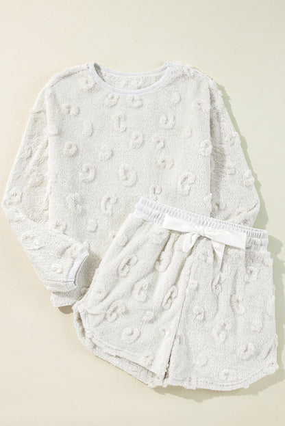 Light Pink Leopard Fleece Loungewear Set – Cozy Holiday Nights