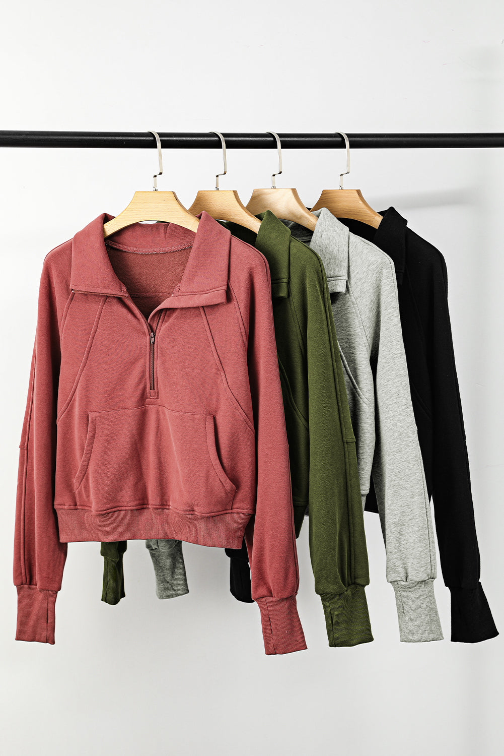 Fleece Half Zip Sweatshirt – Casual Winter Pullover