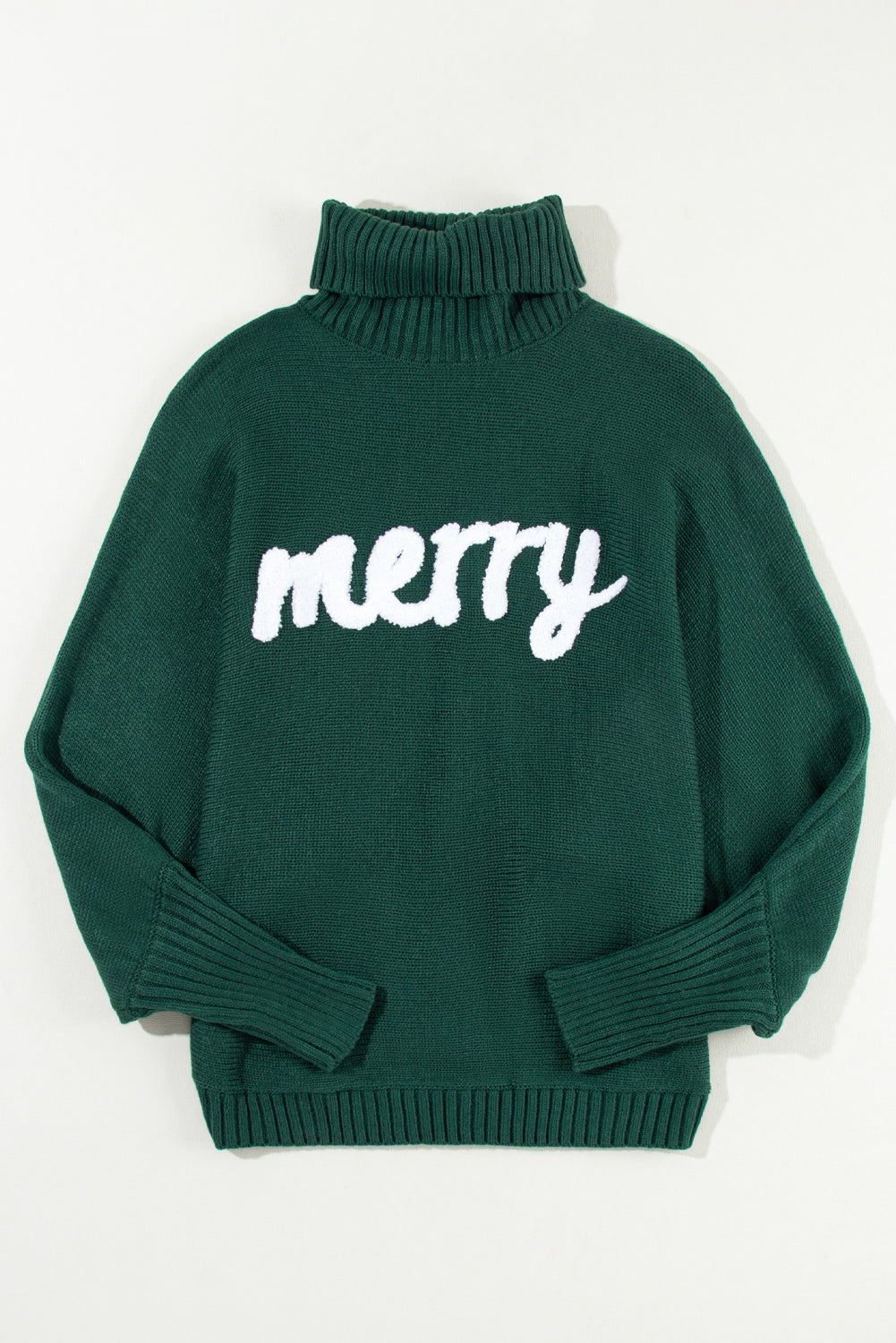 High Neck “Merry Christmas” Turtleneck Sweater – Timeless Holiday Cozy