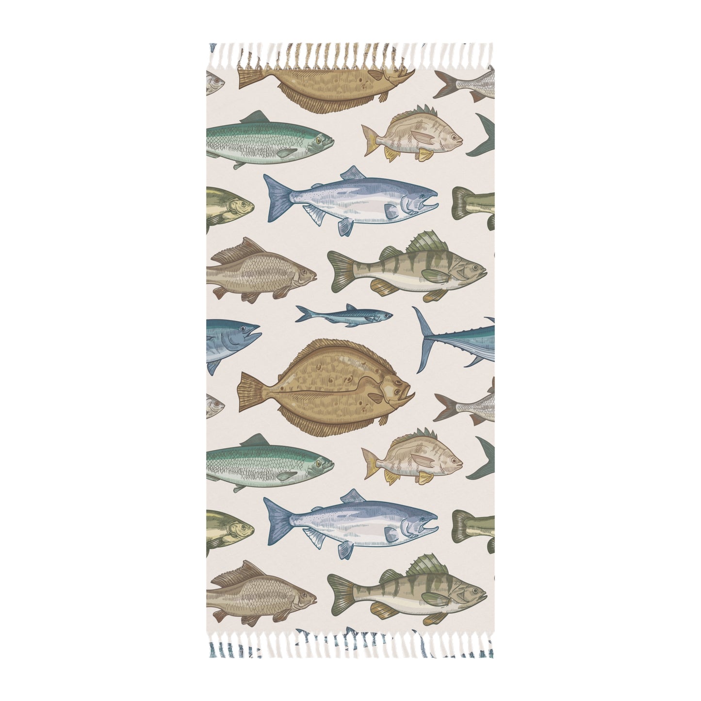 Boho Beach Boulder Cloth -  Fish Design