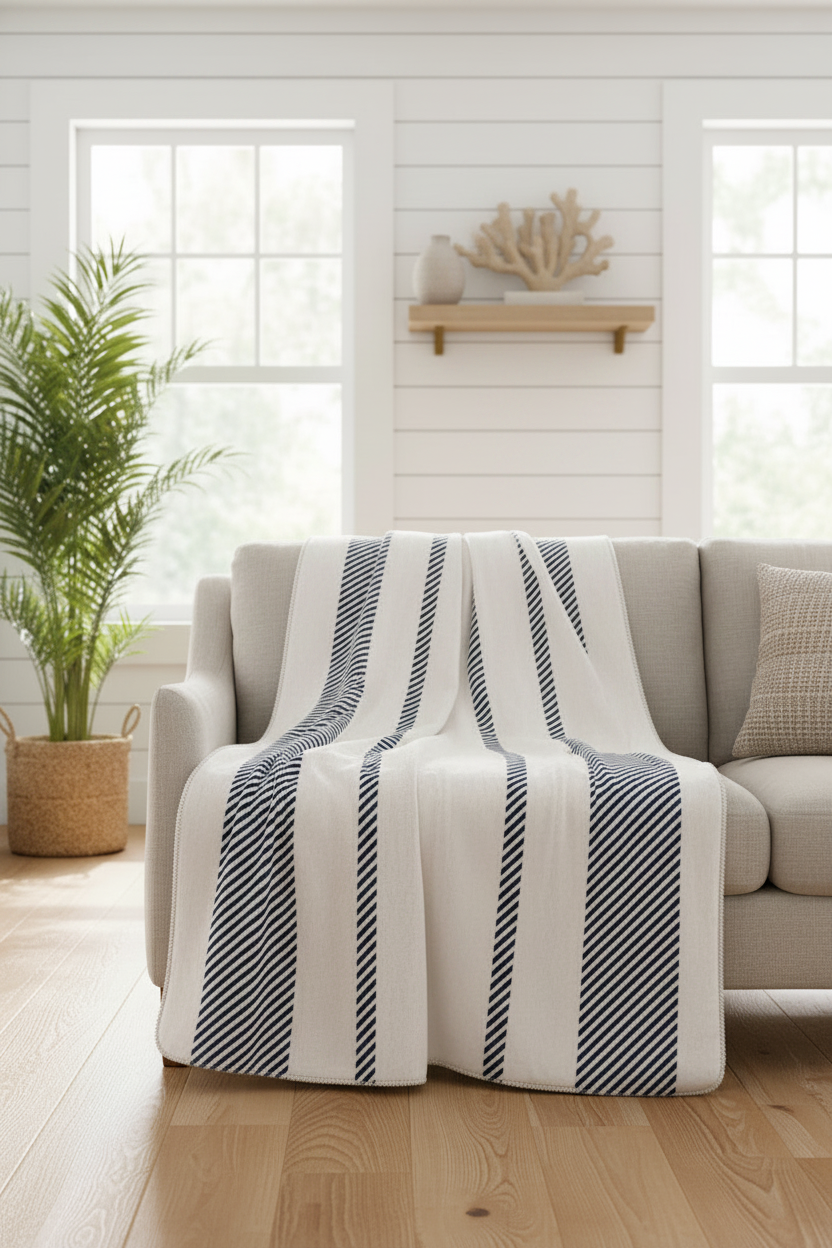Nantucket Stripe Blanket – Luxe Throw