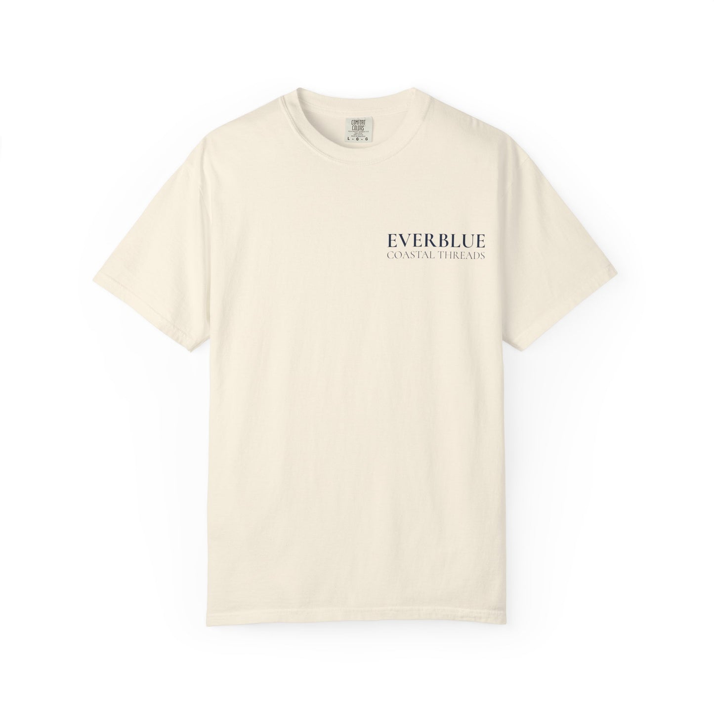 Minimal 'Everblue' Logo T-Shirt — Soft Garment-Dyed White Tee