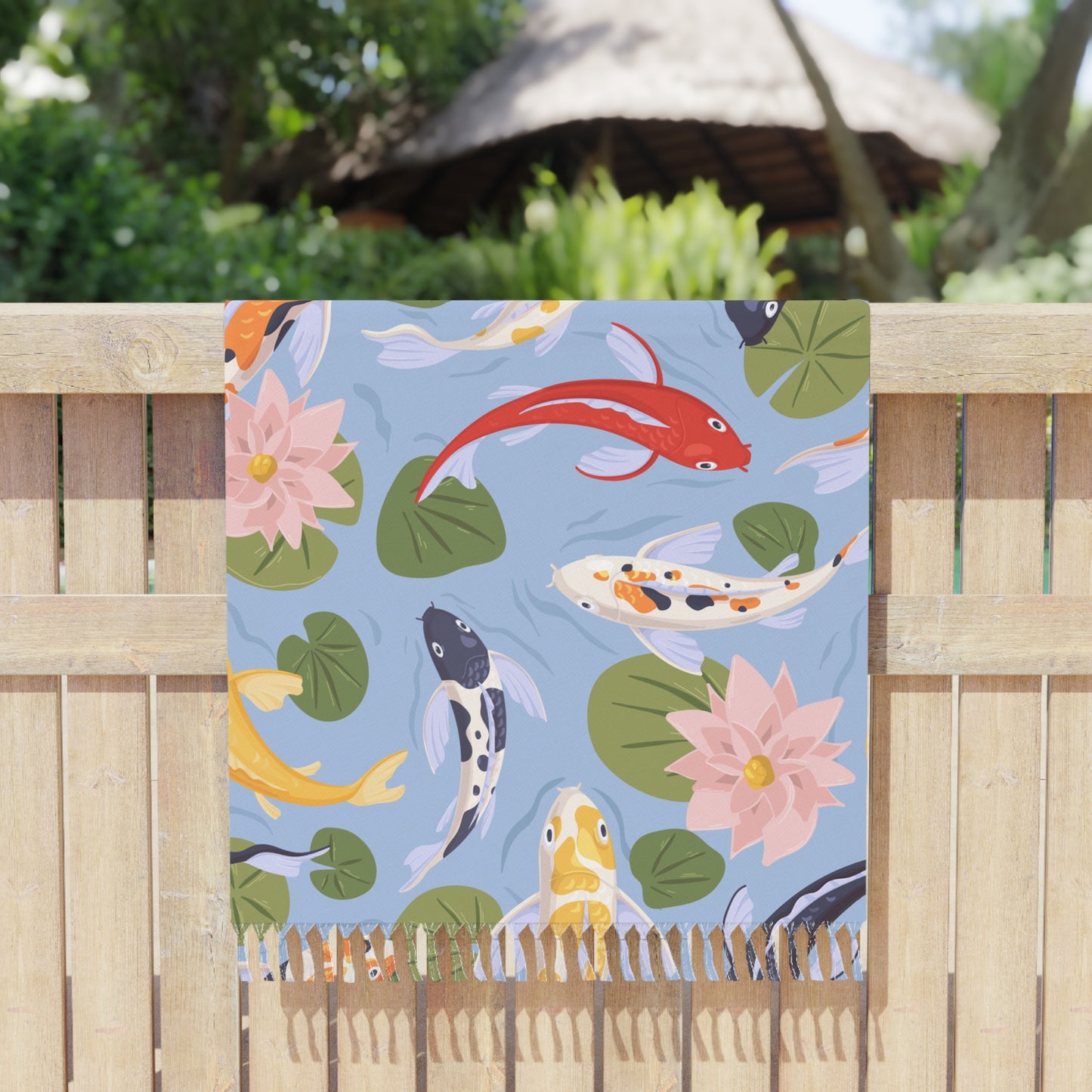 Boho Beach Boulder Cloth - Bold Koi Design