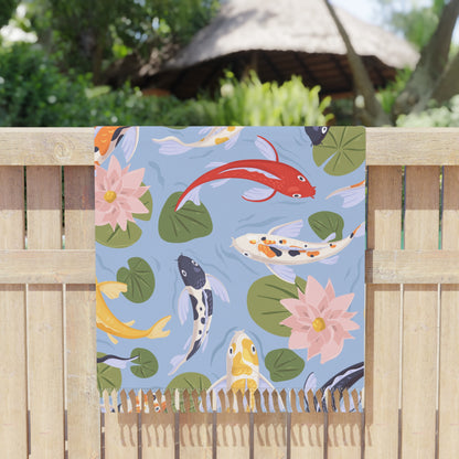 Boho Beach Boulder Cloth - Bold Koi Design