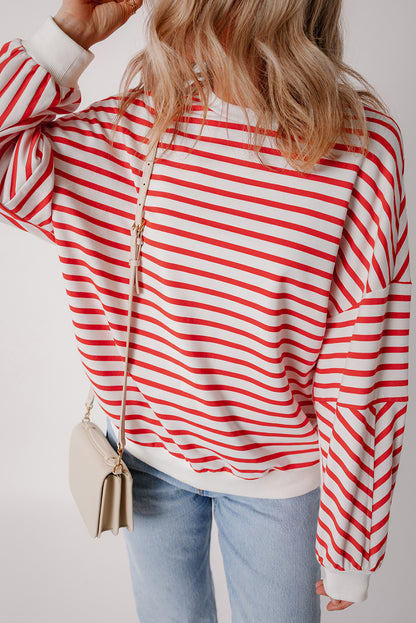 Stripe Colorblock Crewneck