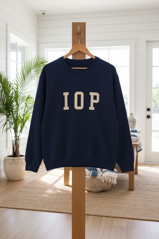Coastal Collegiate Comfort: The Softstyle IOP Crewneck