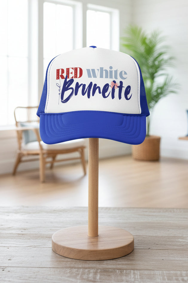 Red, White, and Brunette Foam 4th of July Trucker Hat