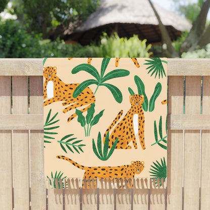 Boho Beach Boulder Cloth - Jungle Cheetah Design
