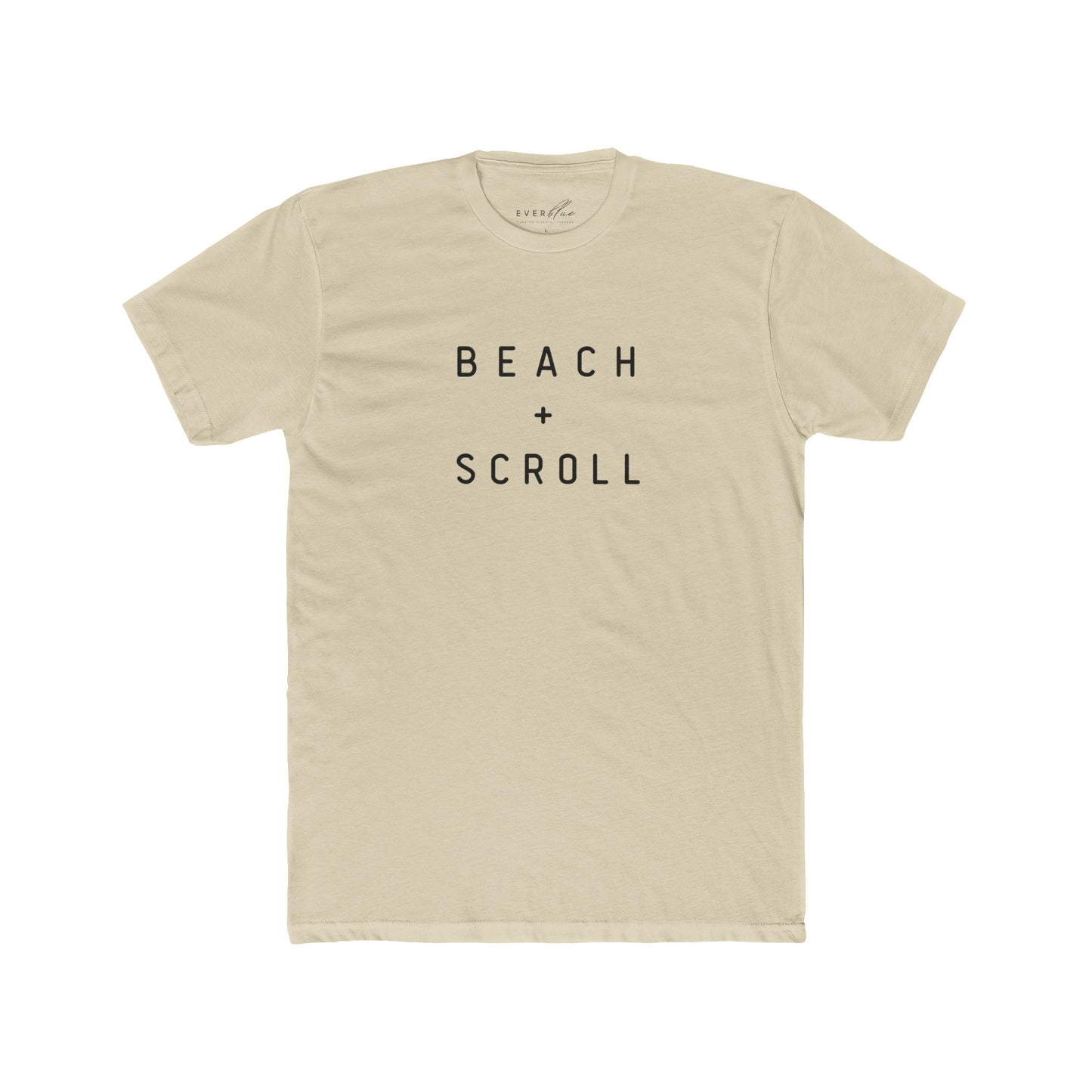 Beach + Scroll Unisex Cotton Crew Tee - Casual Summer Shirt