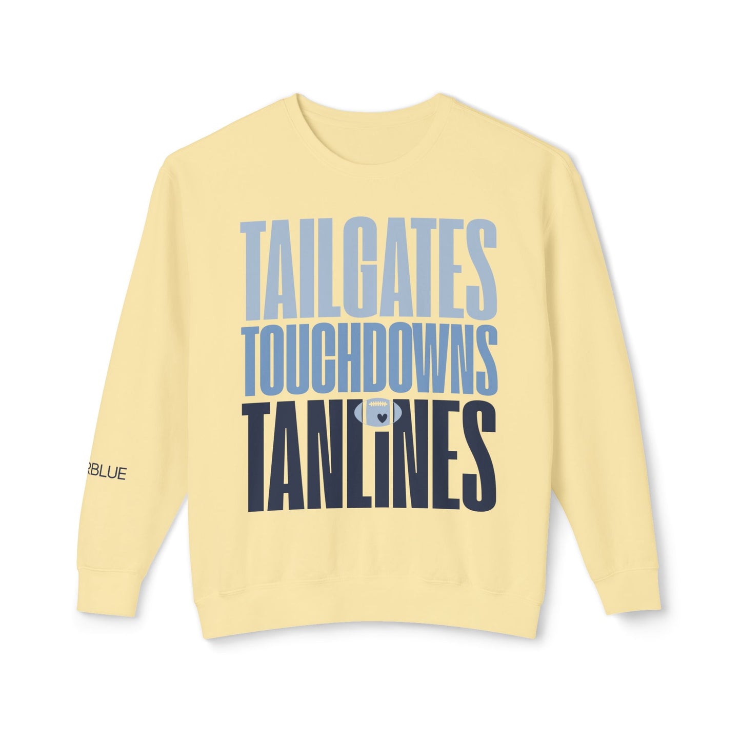 Tailgates, Touchdowns & Tanlines Crewneck – Gameday Shirt for Women – Southern Football Apparel