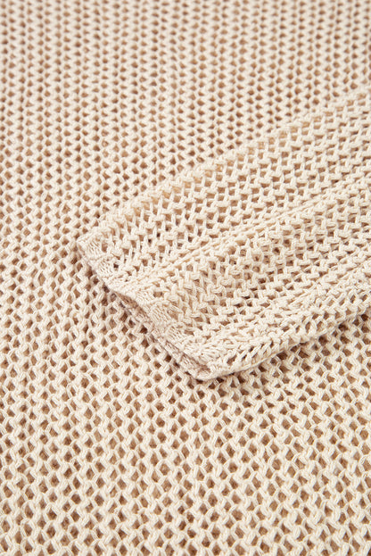 Boho Hollow-Out Sweater – Sand & Black