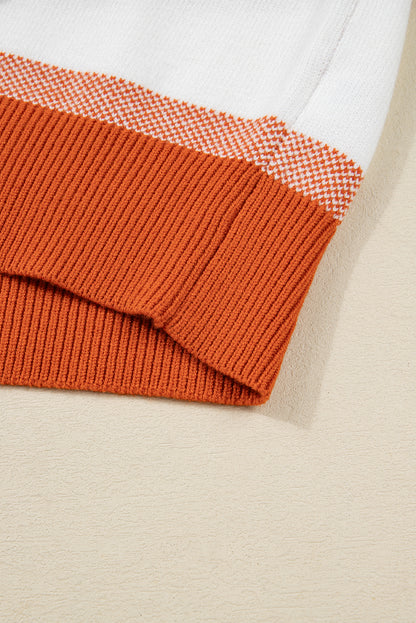 Dark Blue Colorblock Tunic Sweater