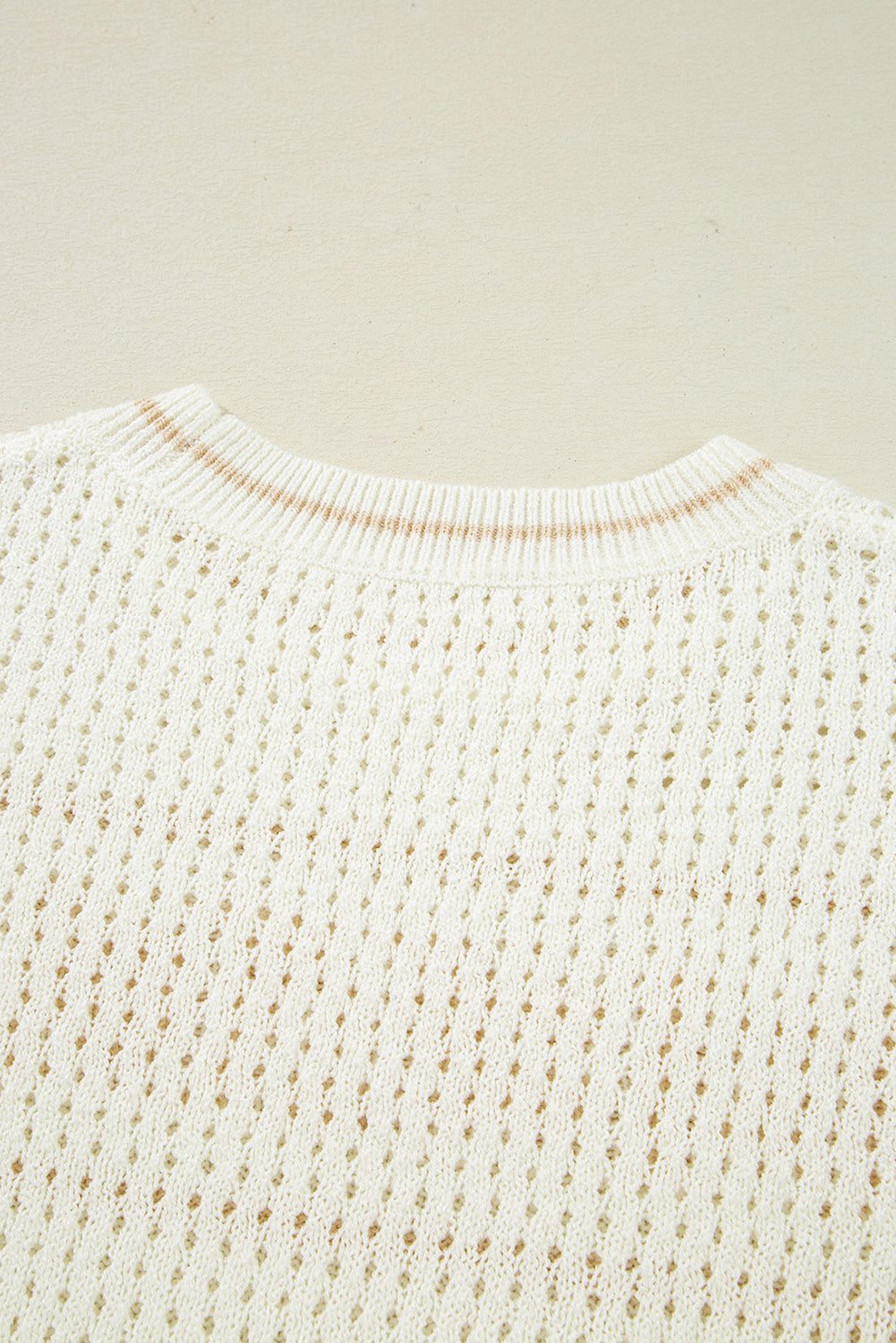 White “BEACH” Letter Cut-Out Sweater