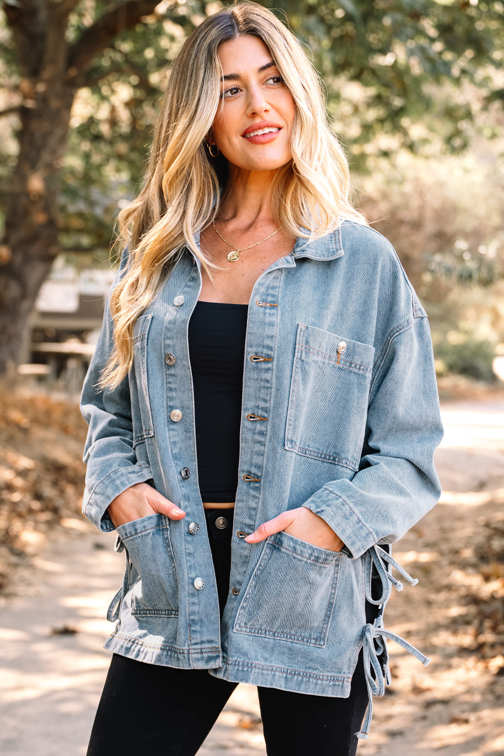 Beau Blue Oversized Denim Jacket – Charleston Coastal Casual