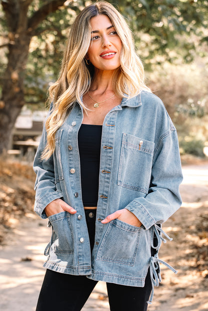 Beau Blue Oversized Denim Jacket – Charleston Coastal Casual