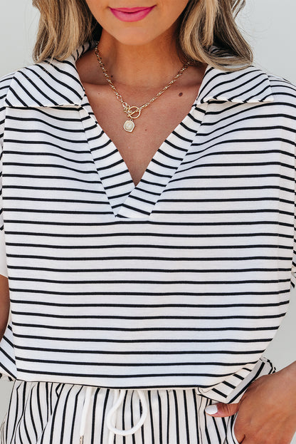 Black & White Striped Two-Piece Set