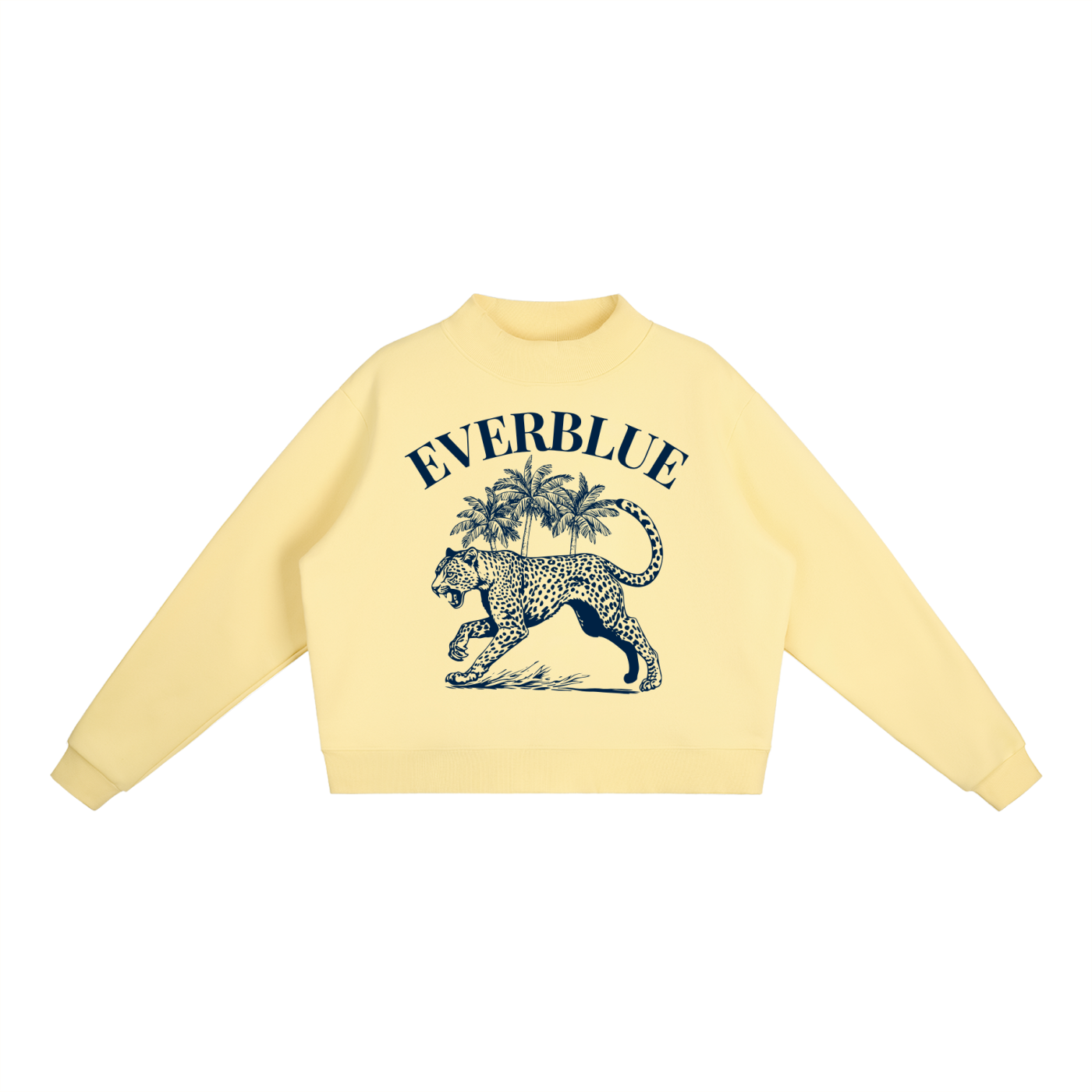 Oversized Cropped Mock Neck Sweatshirt – Brandmark Logo