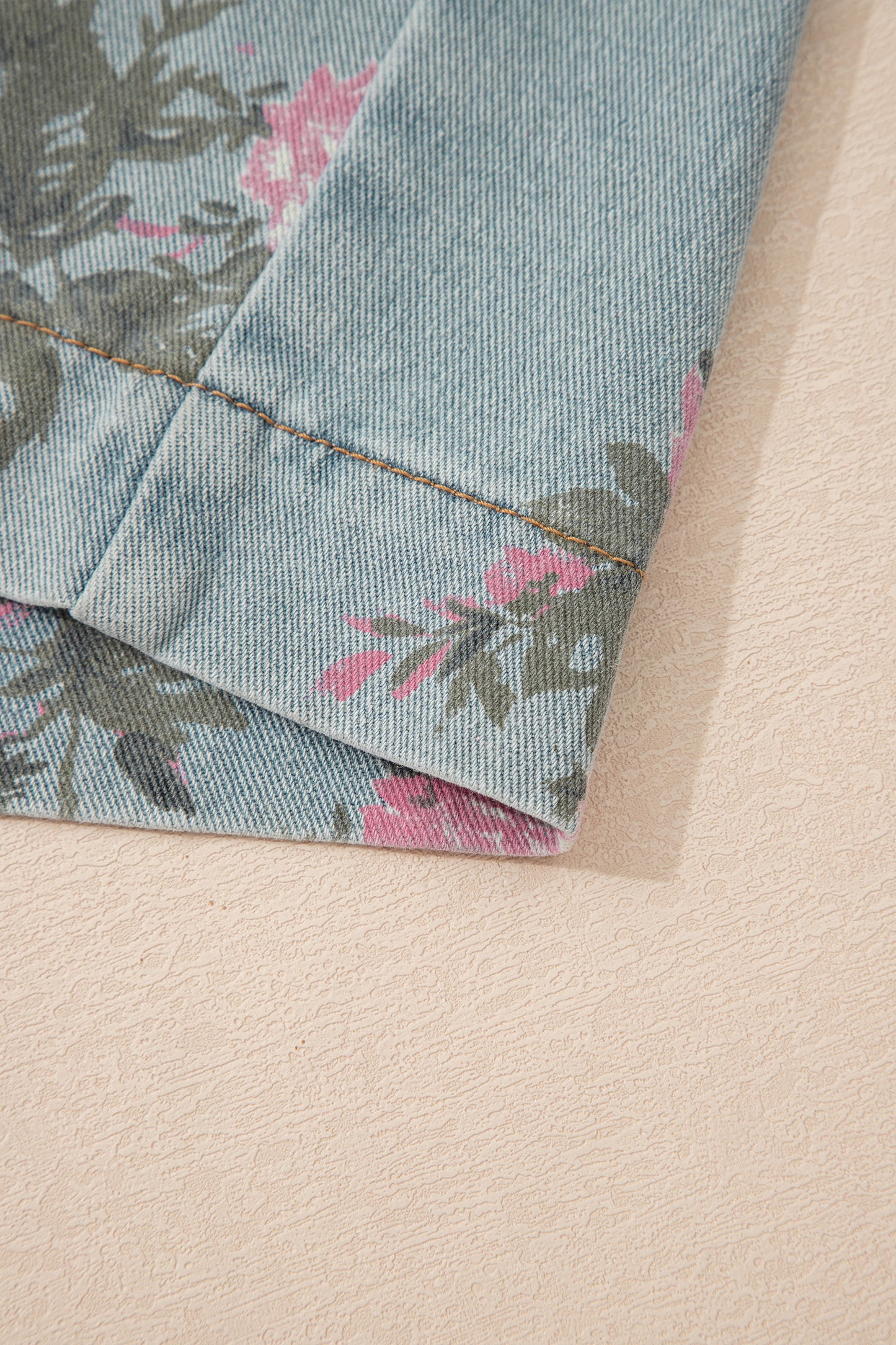 Beau Blue Floral Denim Overalls – Vintage Pleated Jumpsuit