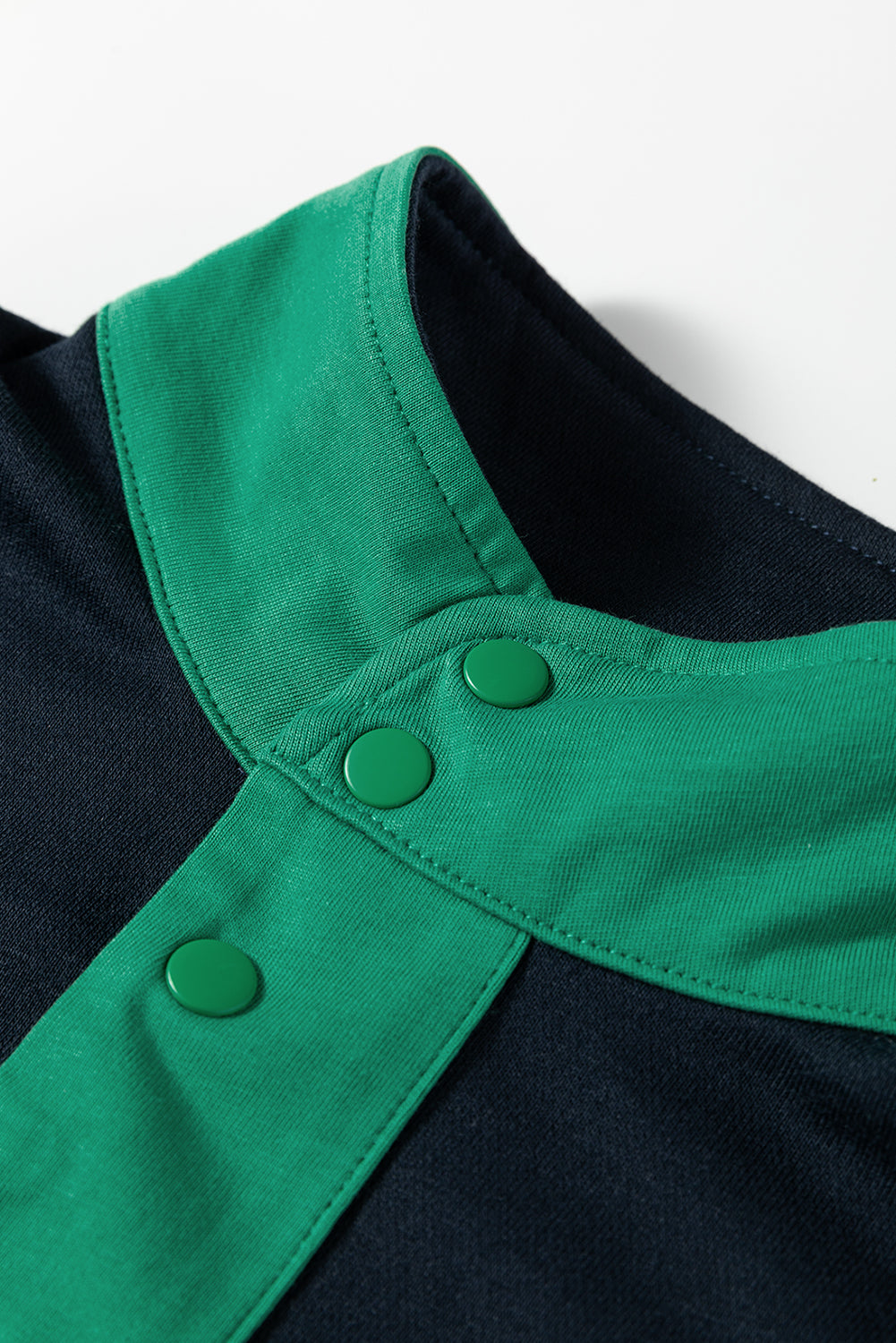 Navy Colorblock Pullover + Shorts Set 2pcs Outfit