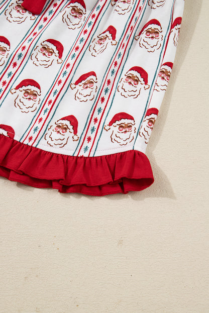 Santa & Stripes Ruffle PJ Set – Charleston Coastal Holiday Fun