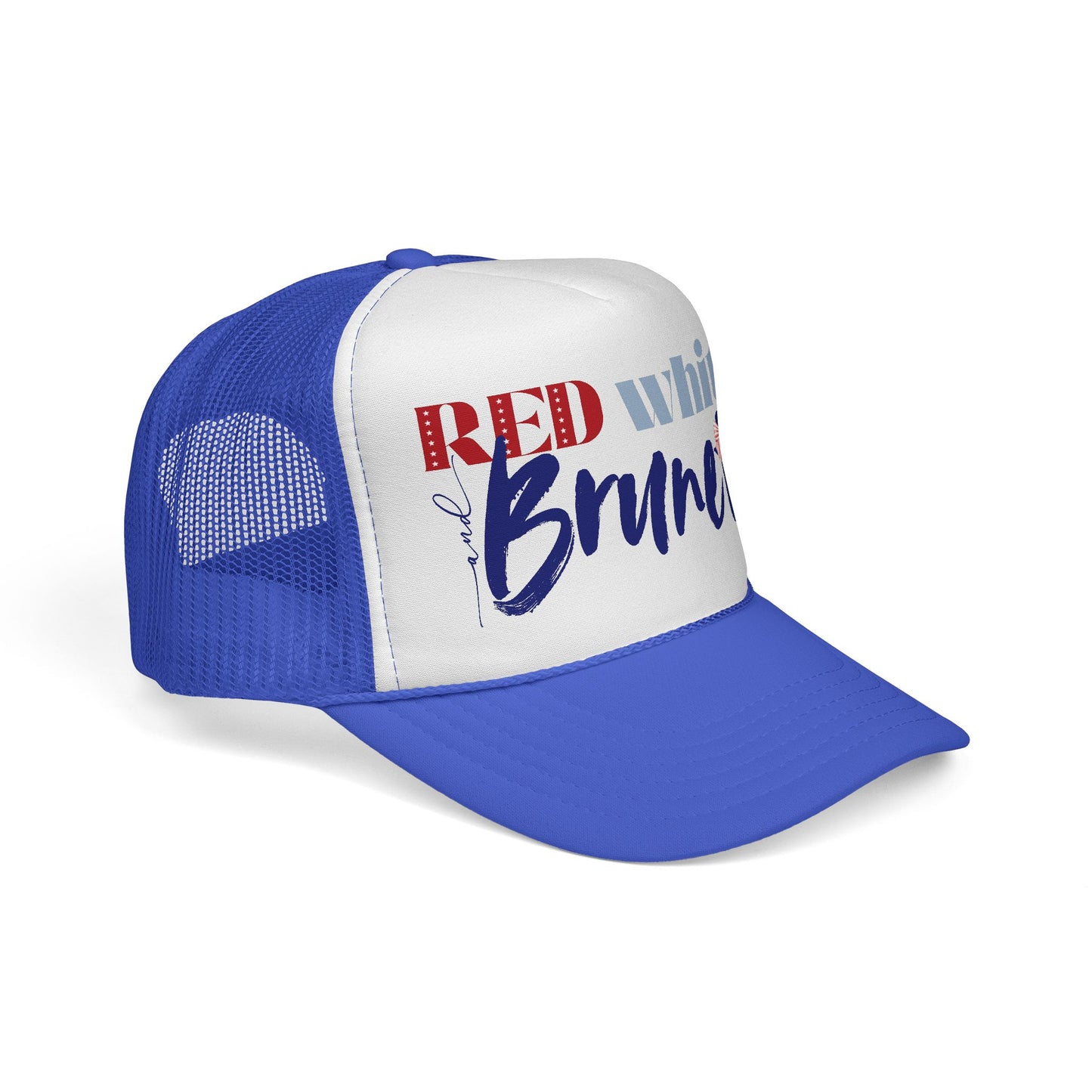 Red, White, and Brunette Foam 4th of July Trucker Hat
