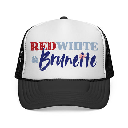 Red, White, and Brunette Foam 4th of July Trucker Hat