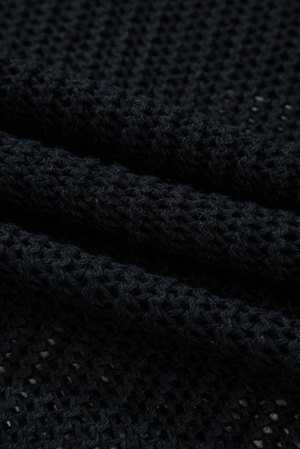 Boho Hollow-Out Sweater – Sand & Black