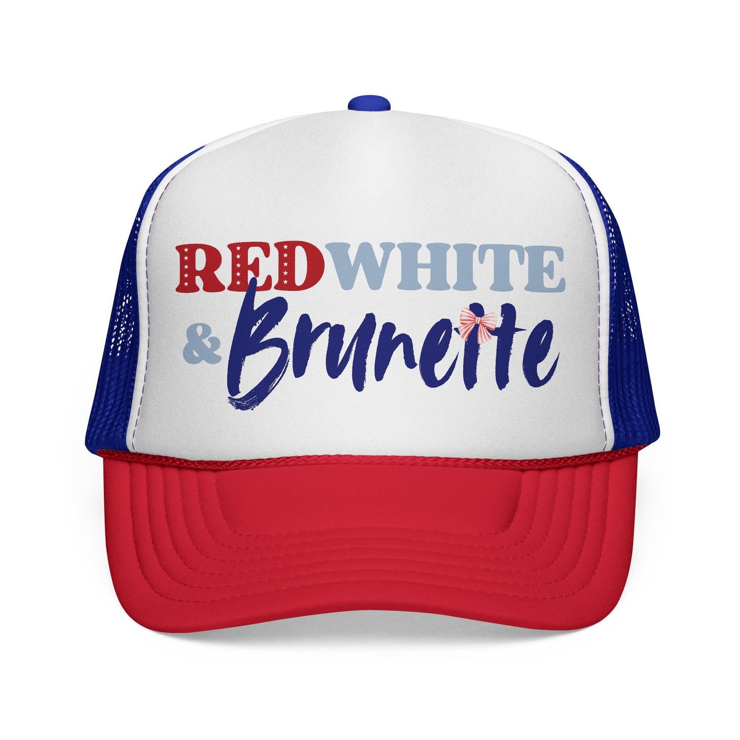 Red, White, and Brunette Foam 4th of July Trucker Hat