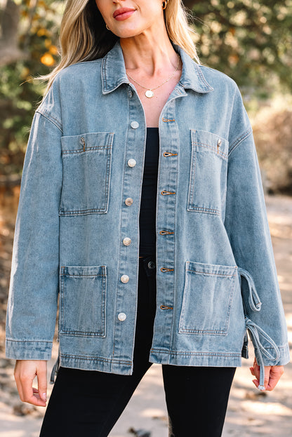 Beau Blue Oversized Denim Jacket – Charleston Coastal Casual