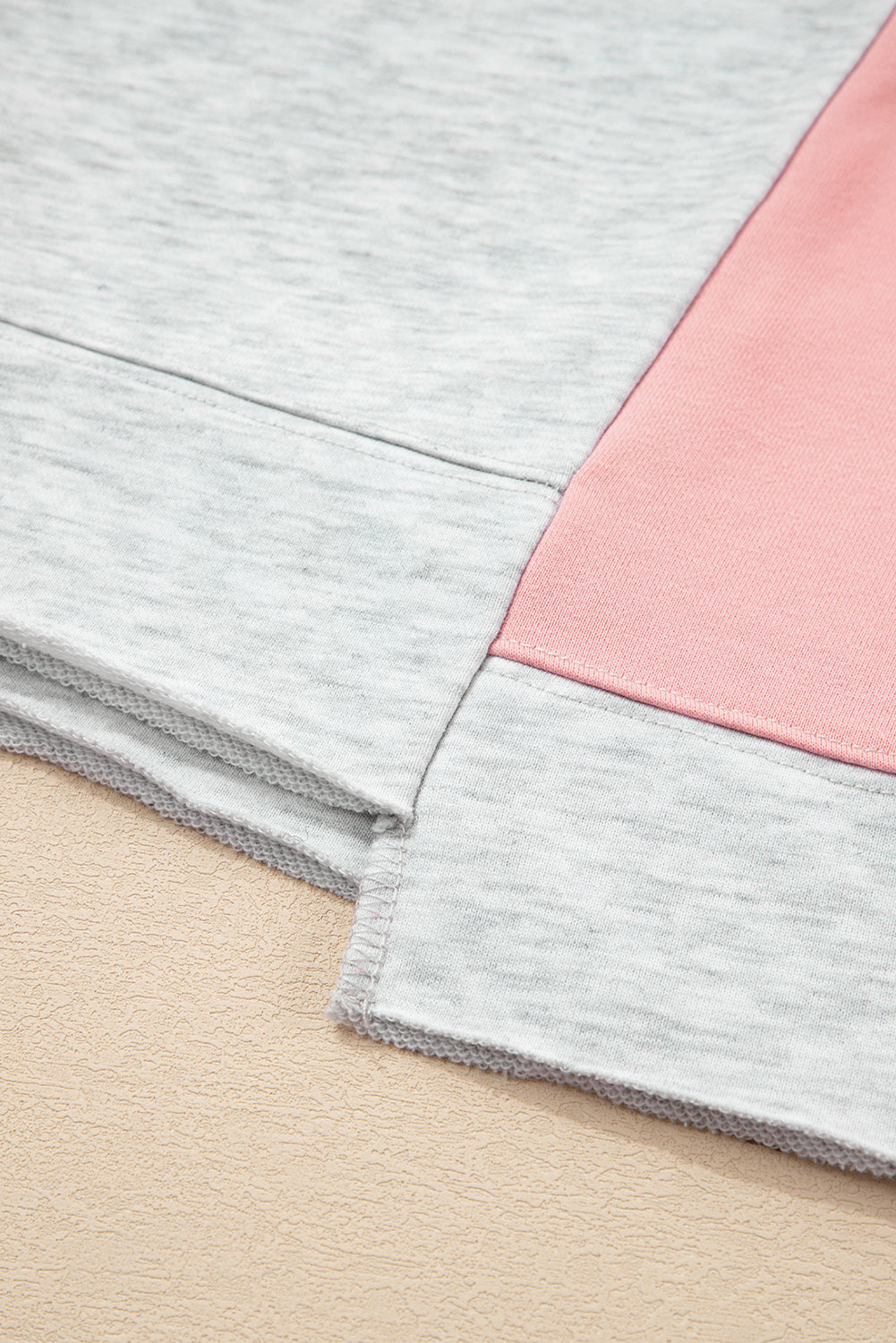 Grey & Pink Colorblock Pullover + Shorts Set – Sporty Coastal Style