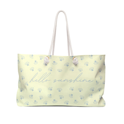 Butter Yellow "Hello Sunshine" Seashell Weekender Tote