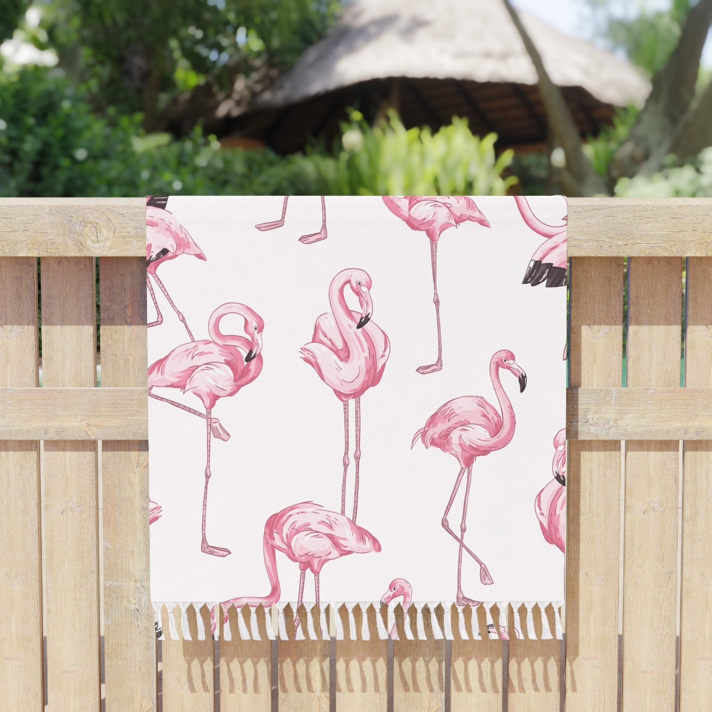 Boho Beach Boulder Cloth - Fab Flamingos Design