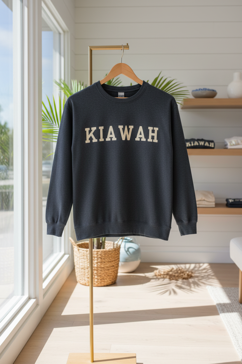 Coastal Collegiate Comfort: The Softstyle Kiawah Crewneck