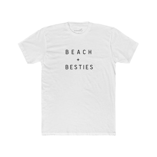 Beach + Besties Unisex Cotton Crew Tee - Casual Summer Shirt