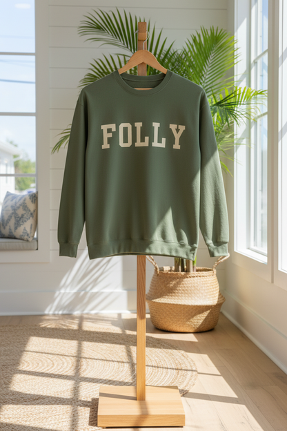 Coastal Collegiate Comfort: The Softstyle Folly Crewneck