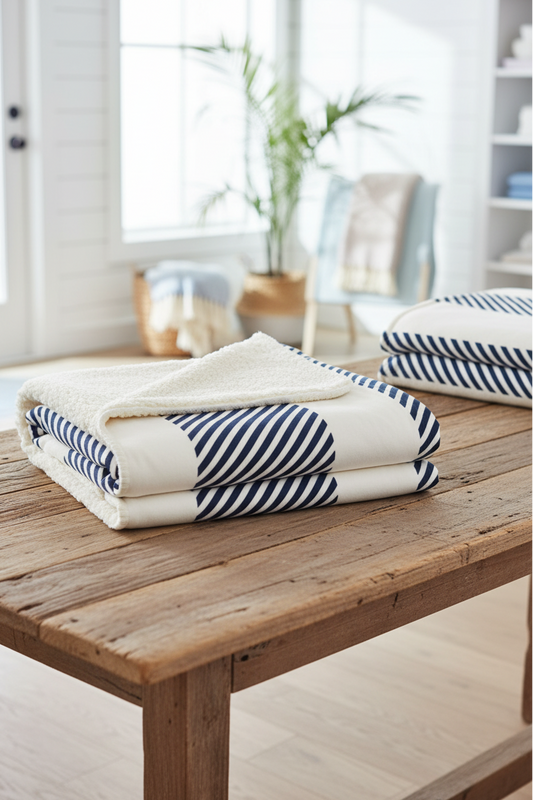 Nantucket Stripe Blanket – Luxe Throw