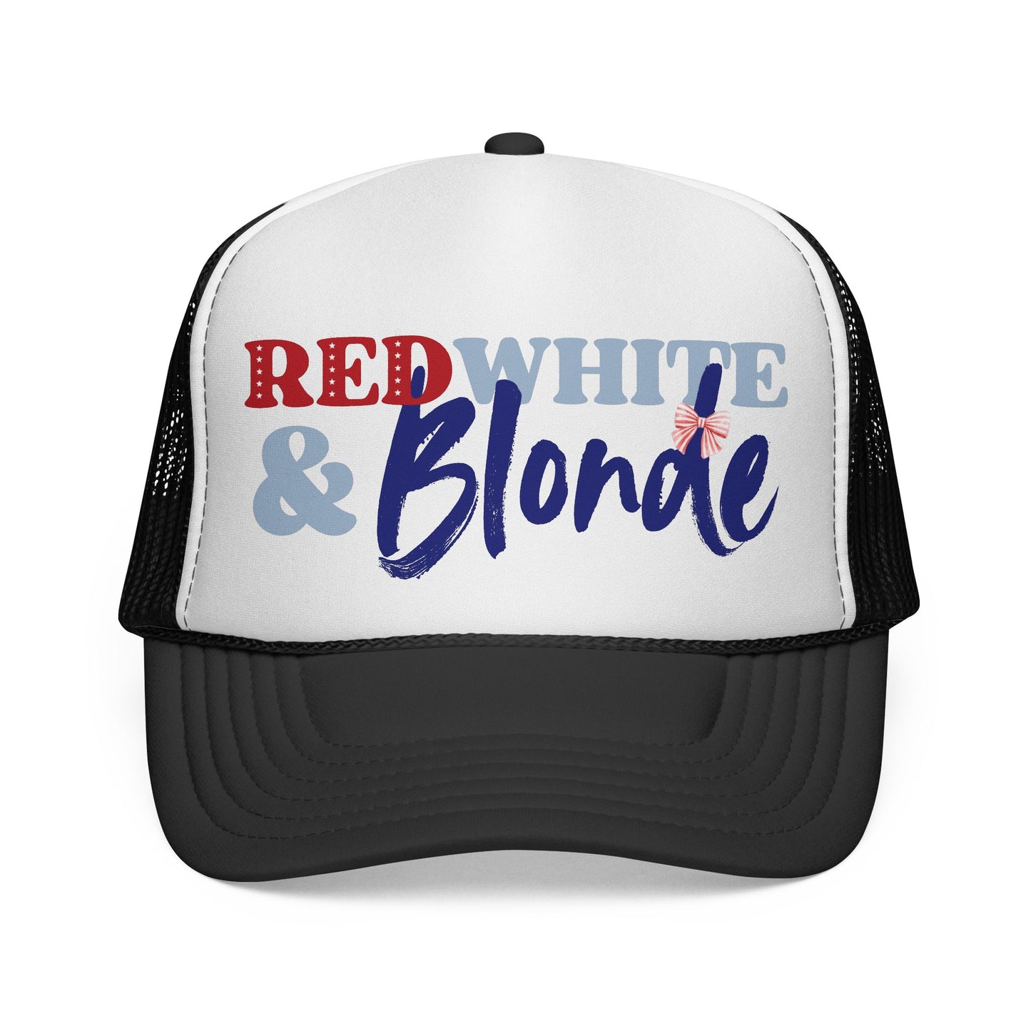 Red, White, and Blonde Foam 4th of July Trucker Hat
